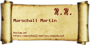 Marschall Martin névjegykártya